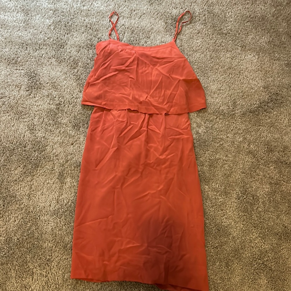 Madewell silk burnt orange dress